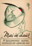 Propaganda WK II Italien 8. Reggimento Alpini Battaglione Gemona Sign. Ber   Künstlerkarte I-II - Guerra 1939-45