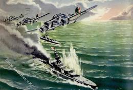 Propaganda WK II Italien Arma Aeronautica Künstlerkarte I-II (fleckig) - Guerra 1939-45