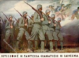 Propaganda WK II Italien Divisione Di Fanteria  Granatieri Di Sardegna Künstlerkarte I-II - Guerra 1939-45