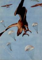 Propaganda WK II Italien Fallschirmspringer Künstlerkarte I-II - Guerra 1939-45