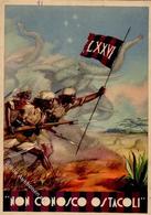 Propaganda WK II Italien LXXVI. Battaglione Coloniale Sign. D'Ercoli  Künstlerkarte I-II (fleckig) - Guerra 1939-45
