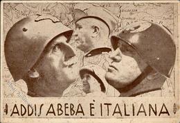 Mussolini Addis Abeba Fotomontage II (Stauchung, Fleckig) Photo Montage - War 1939-45