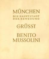 Mussolini München Die Hauptstadt Der Bewegung Grüsst Benito Mussolini 25. September 1937 Programm Mit Beschreibung Der B - Guerra 1939-45