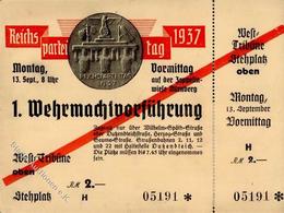 Reichsparteitag WK II Nürnberg (8500) 1937 Eintrittskarte 1. Wehrmachtsvorführung I-II - War 1939-45