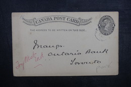 CANADA - Entier Postal Commercial ( Banque De Montréal ) Pour Toronto En 1894 - L 40613 - 1860-1899 Regering Van Victoria