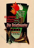 DRESDEN WK II - OLYMPIA-AUSSTELLUNG -Die BRIEFMARKE- 1936 Mit S-o I - Oorlog 1939-45