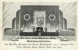 NEW YORK WK II - HINDENBURG-GEDENKFEIER D. BUNDES -Freunde Des Neuen Deutschland- In New York 7.8.1934 - Ecke Gestoßen I - War 1939-45