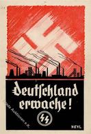 SS WK II Propaganda Deutschland Erwache SS Kampfschatz-Karte I-II - Guerre 1939-45