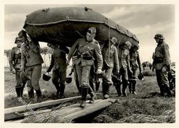 SS WK II Unsere Waffen SS Mit Dem Floßsack Zum Fluss Foto AK I-II - Guerre 1939-45