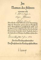 Verleihungsurkunde Ernennungsurkunde WK II Lot Mit 3 Urkunden Der Reichspostdirektion II - Weltkrieg 1939-45