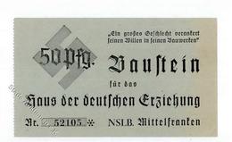 WK II 50 Pfg. Baustein Für Das Haus Der Deutschen Erziehung KEINE AK I-II - Weltkrieg 1939-45