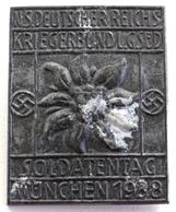 WK II Anstecknadel München (8000) NS Deutscher Reichskriegerbund I.G. Süd Soldatentag II (Abschürfung) - War 1939-45