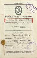 WK II Anstecknadel Reichssportabzeichen Mit Urkundenheft Und Anschreiben I-II - Guerra 1939-45