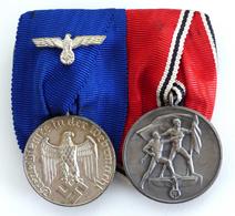 WK II Orden Spange Mit 2 Medaillen 1x Treue Dienste In Der Wehrmacht 1x Sudetenlandmedaille I-II - Weltkrieg 1939-45