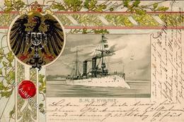 Marine SMS Hymphe 1902 Präge-Karte I-II (Marke Entfernt) - Oorlog