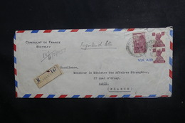 INDE - Enveloppe En Recommandé De Malabar Pour Paris En 1950 - L 40620 - Brieven En Documenten