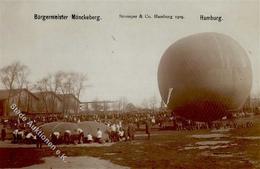 Ballon Hamburg (2000) Bürgermeister Mönckeberg Foto AK 1909 I-II - Balloons