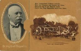 Zeppelin Kommt Aus Der Halle Klappkarte II (teils Repariert) Dirigeable - Aeronaves