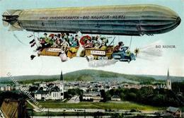 Zeppelin Linie Friedrichshafen Bad Nauheim Memel Humor I-II Dirigeable - Aeronaves