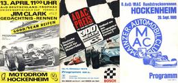 Auto Hockenheim (6832) Motodrom Lot Mit 5 Programmheften Und 1 Plakat 1967 - 1980 II - Other & Unclassified