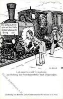 Eisenbahn Lokomotive Mit Groghahn Humor I-II Chemin De Fer - Trains