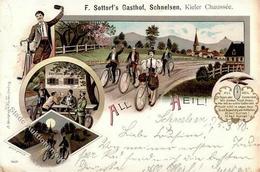 Fahrrad Schnelsen (2000) Gasthaus F. Sottorf All Heil 1898 Litho I-II Cycles - Autres & Non Classés
