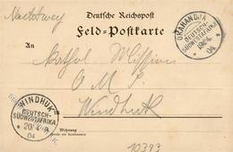 Deutsche Kolonien DSW - Feldpostkarte O OKAHANDJA 19.4.04 Nach Windhuk Ank-o I Colonies - Histoire