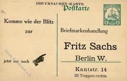 DEUTSCHE KOLONIEN KIAUTSCHOU - GSK P 10 Mit Beidseitg Privatem Zudruck Der Briefmarkenhandlung Sachs Als Drucksachen-Kar - Sin Clasificación