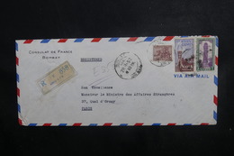 INDE - Enveloppe Du Consulat De France En Recommandé Pour Paris ( Ministre ) En 1952 - L 40631 - Lettres & Documents
