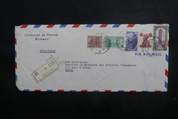 INDE - Enveloppe Du Consulat De France En Recommandé Pour Paris ( Ministre ) En 1952 - L 40633 - Brieven En Documenten