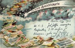 AK - Geschichte Die Letzte Ansichtskarte  Lithographie 1900 I-II - Geschiedenis