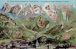 Berggesicht Die Berner Alpengesellschaft Im Familienkreise Künstlerkarte 1907 I-II - Otros & Sin Clasificación