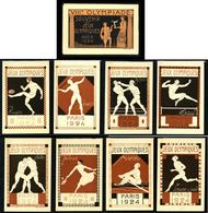 Olympiade Sommerspiele Paris 1924 Souvenir-Folder Mit 8 Ganzsachen Frankreich Sign. Blanche, E. I-II - Olympische Spelen