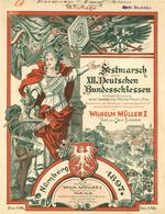 NÜRNBERG - Großes Festblatt (24,5 X 31,7cm) FESTMARSCH Zum XII. DEUTSCHEN BUNDESSCHIESSEN Nürnberg 1897 I-II - Altri & Non Classificati