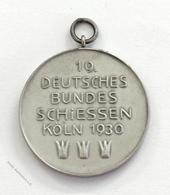 Schützen Köln (5000) 19. Deutsches Bundesschießen 1930 Ag Vz Ø 40 Mm I-II - Autres & Non Classés