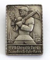 Schützen Köln (5000) 19. Deutsches Bundesschießen 1930 Anstecknadel Ag 30 X 42 Mm  I-II - Sonstige & Ohne Zuordnung