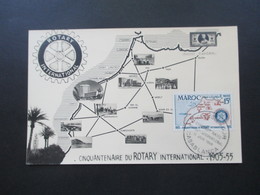 Marokko Rotary International 1955 Casablanca Premier Jour Photo Flandrin - Cartas & Documentos