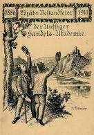 Studentika AUSSIG,Elbe - 25 Jahrfeier Aussiger Handels-Akademie 1911 - Künstlerkarte Sign. J.Frieser I-II - Schools