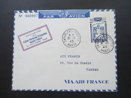 Marokko RMaroc 1945 Reouverture Des Lignes Aeriennes Francaises Maroc - Tanger Via Air France No 000007 - Covers & Documents