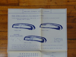 PEUGEOT  CITROEN RENAULT 1000 KG PLAN FICHE  PAVILLON ELEMENTS EMBOUTIS STANDARD GRAPPIN ANNAT HOUILLES 1966 - Camion