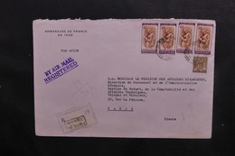 INDE - Enveloppe De L 'Ambassade De France En Recommandé Pour Paris (Ministre Des Affaires Etrangères) En 1967 - L 40651 - Briefe U. Dokumente