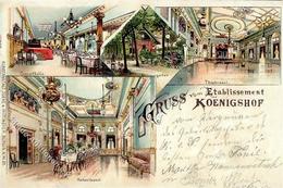 Berlin (1000) Gasthaus Königshof  Lithographie 1898 I-II (Ecken Abgestoßen) - Otros & Sin Clasificación