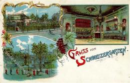 Berlin (1000) Gasthaus Schweizergarten  Lithographie 1911 II (Stauchung) - Otros & Sin Clasificación