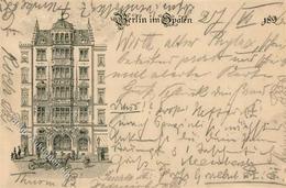 Berlin (1000) Gasthaus Spaten Vorläufer  1896 I-II - Autres & Non Classés
