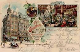 Berlin Mitte (1000) Gasthaus Zum Schultheiss Behrenstrasse Friedrichstrasse  Lithographie I-II - Other & Unclassified