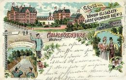 Charlottenburg (1000) Kaserne Königin Elisabeth Garde Grenadier Regm. 3  Eisenbahn  Lithographie 1906 II (Stauchung) Che - Otros & Sin Clasificación