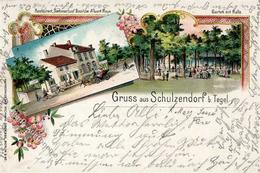 Tegel (1000) Gasthaus Sommerlust Albert Neyer Schulzendorf  Lithographie 1900 II (Stauchung) - Otros & Sin Clasificación