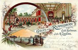 Rummelsburg (O1199) Cafe Bellevue R. Liebing  1901 I-II (Ecken Abgestoßen) - Otros & Sin Clasificación