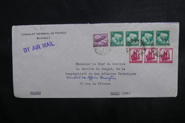 INDE - Enveloppe Du Consulat De France De Bombay Pour Paris (Ministère Des Affaires Etrangères)  - L 40667 - Briefe U. Dokumente