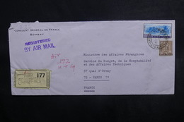 INDE - Enveloppe Du Consulat De France De Bombay Pour Paris (Ministère Des Affaires Etrangères) En 1969 - L 40668 - Covers & Documents